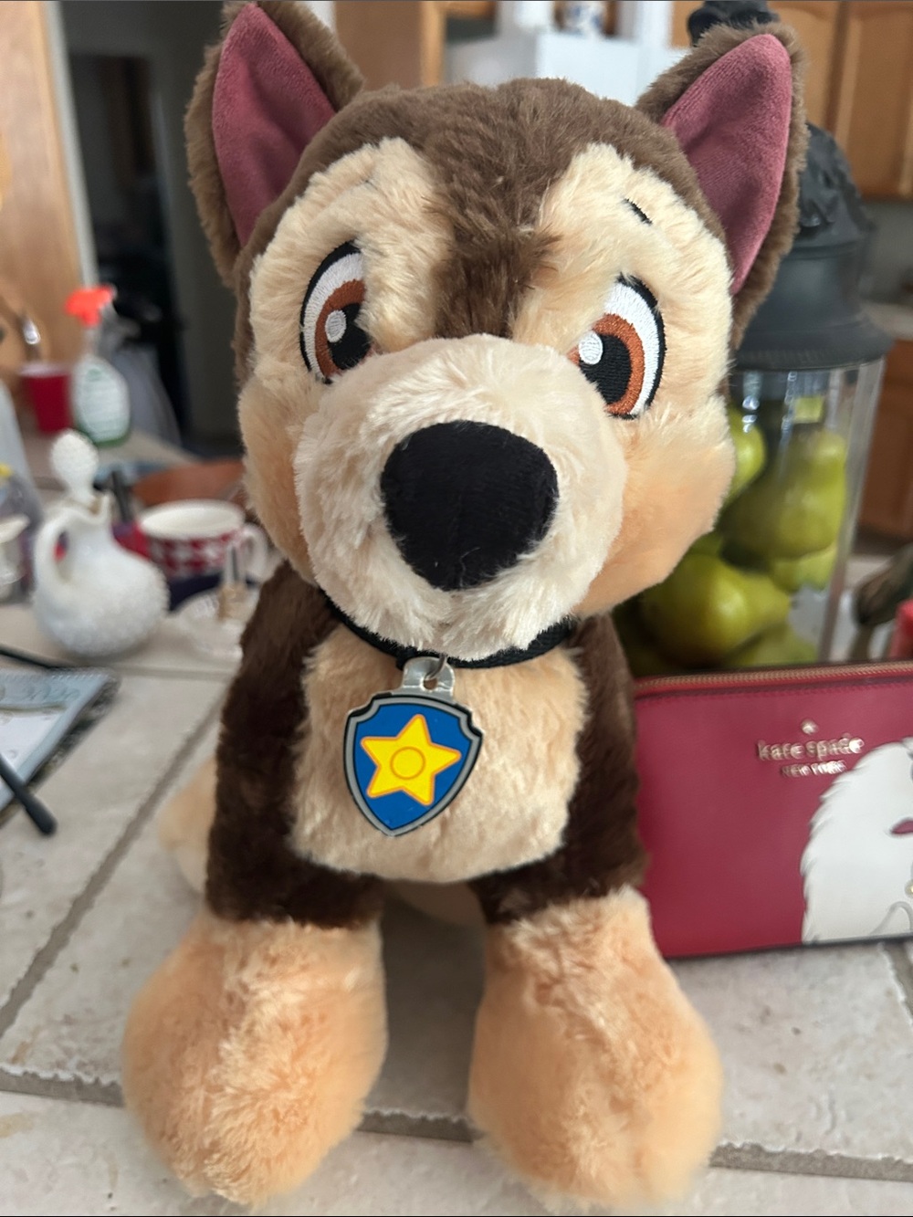 Talking Build A Bear Paw PatrolPlush Police Dog Toy - Brown and Tan Plush Puppy
